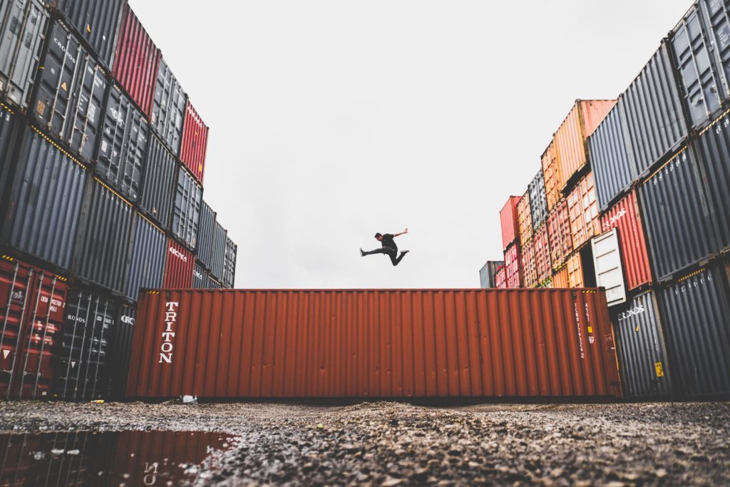 Photo by Kaique Rocha: https://www.pexels.com/photo/man-jumping-on-intermodal-container-379964/